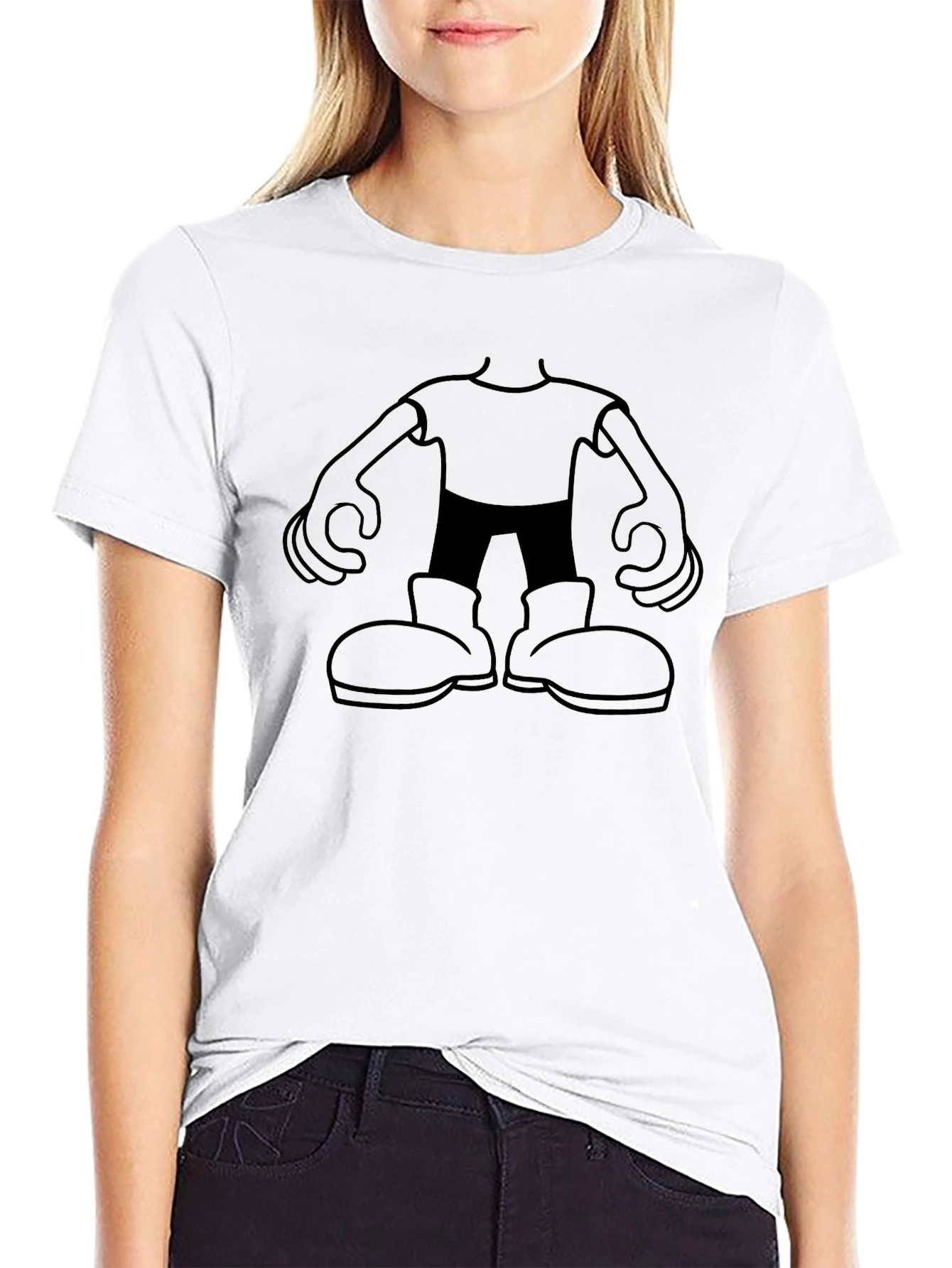 Cartoon Character Graphic Black T-Shirt