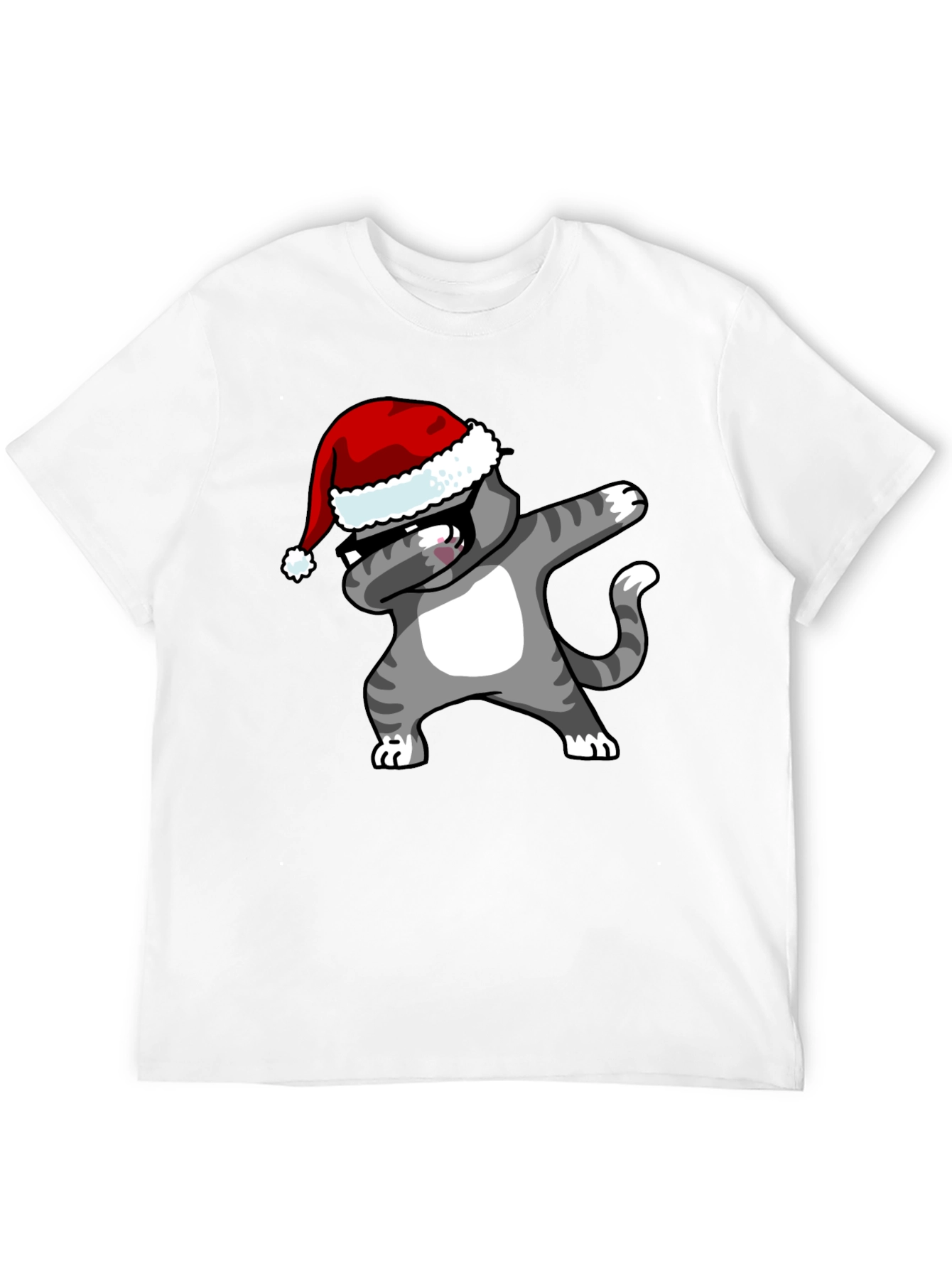 Dabbing Cat Christmas T-Shirt