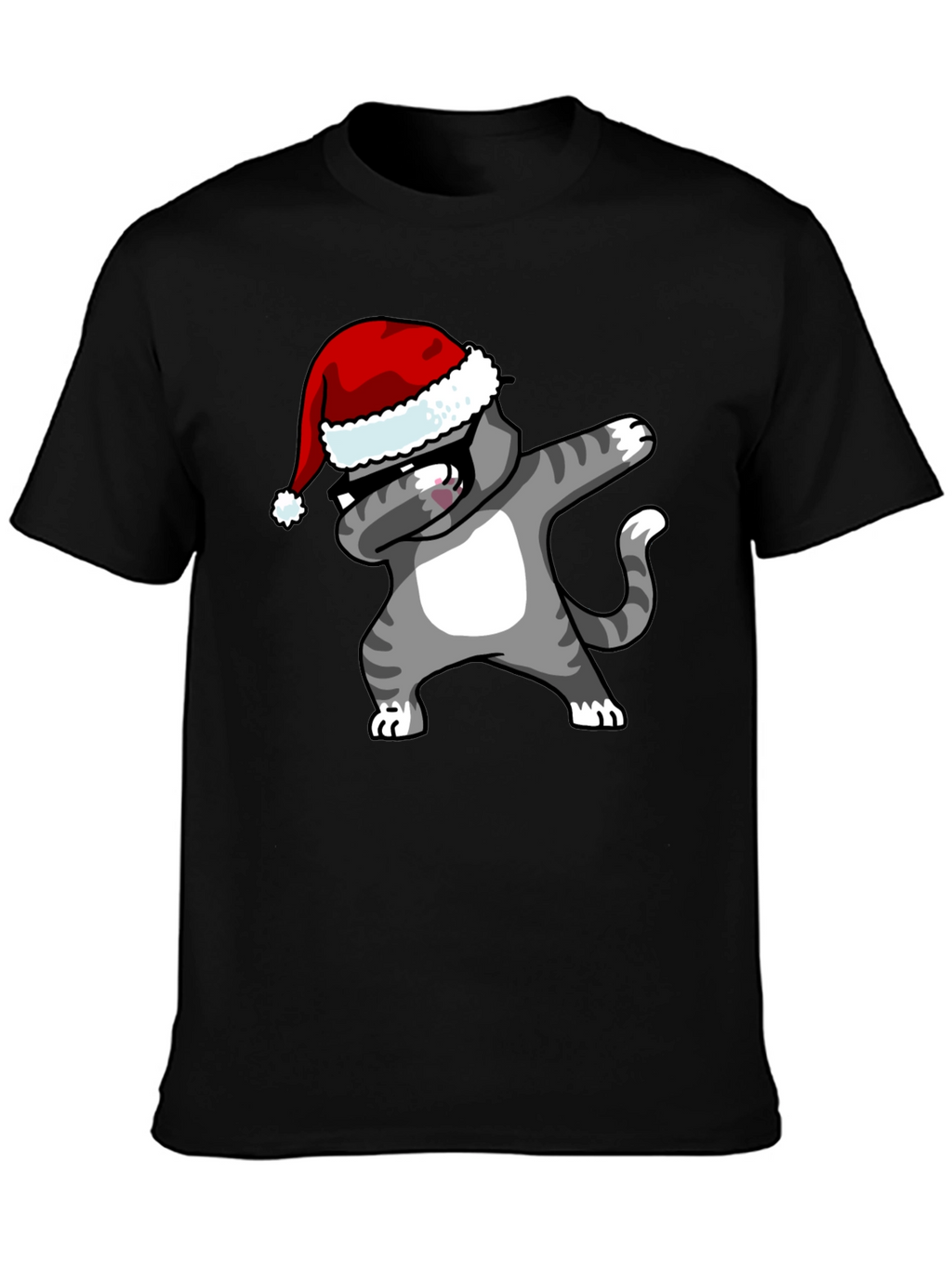 Dabbing Cat Christmas T-Shirt