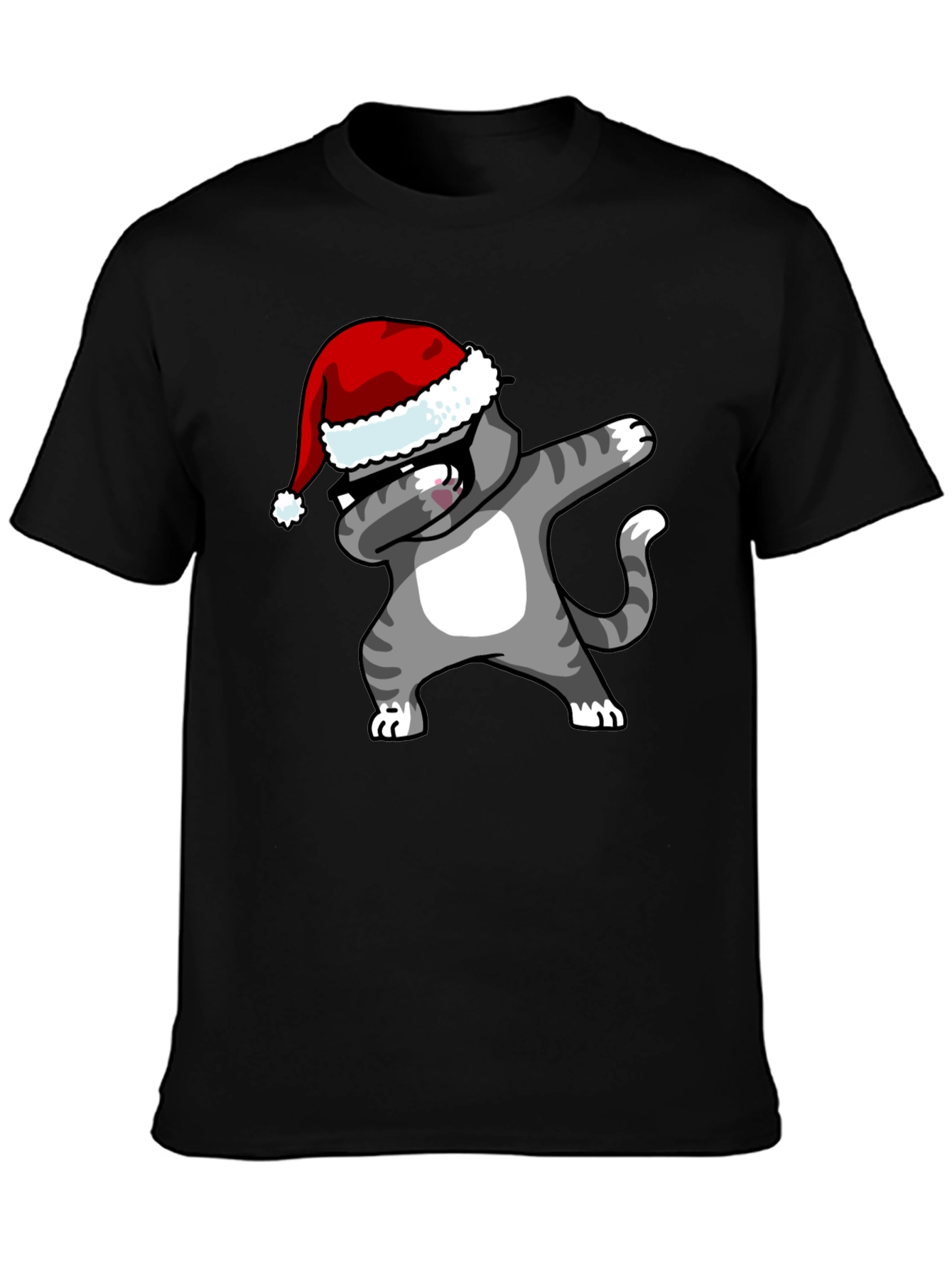 Dabbing Cat Christmas T-Shirt