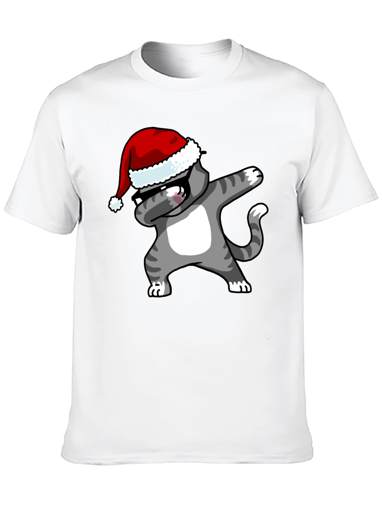 Dabbing Cat Christmas T-Shirt