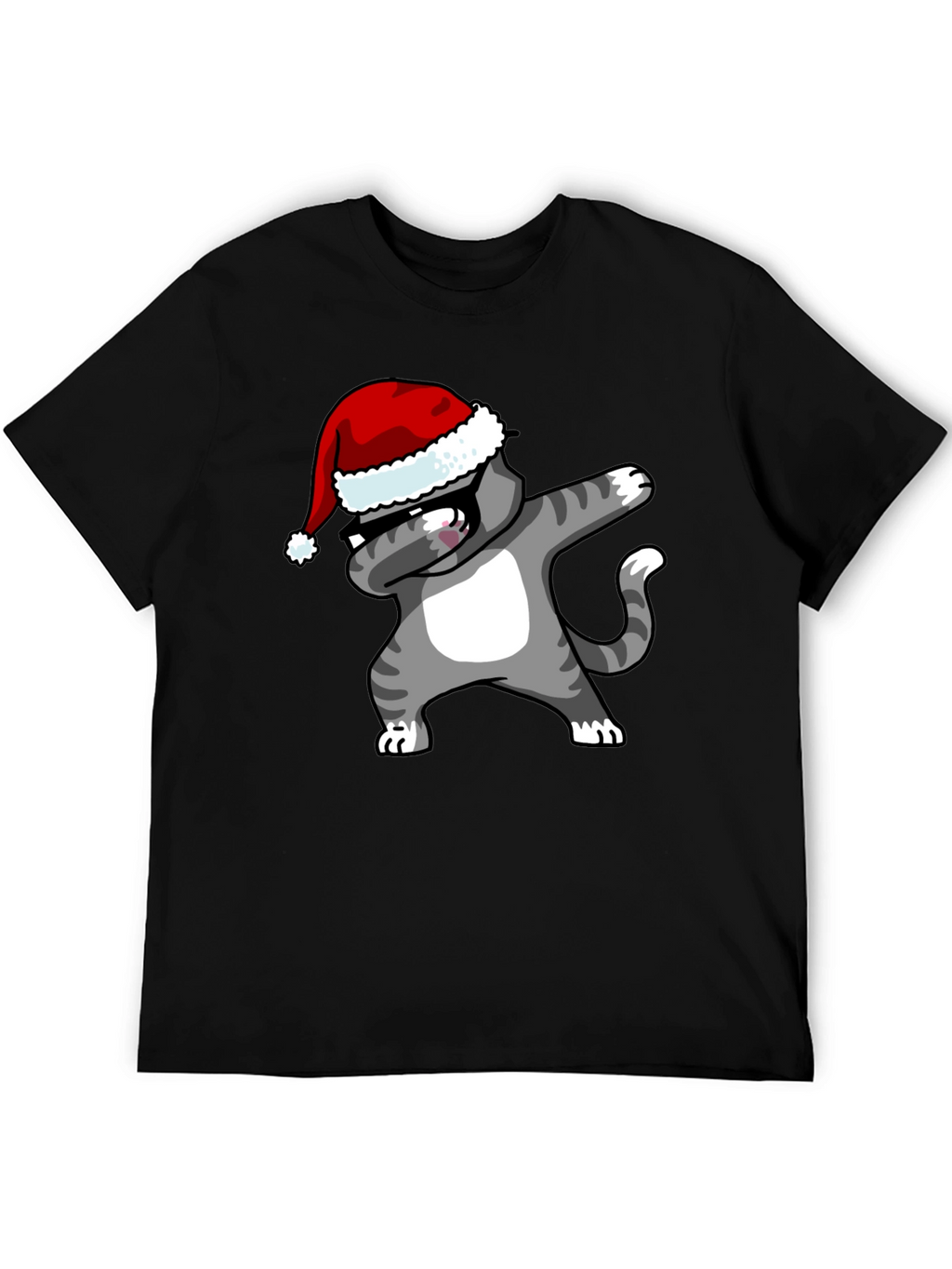 Dabbing Cat Christmas T-Shirt