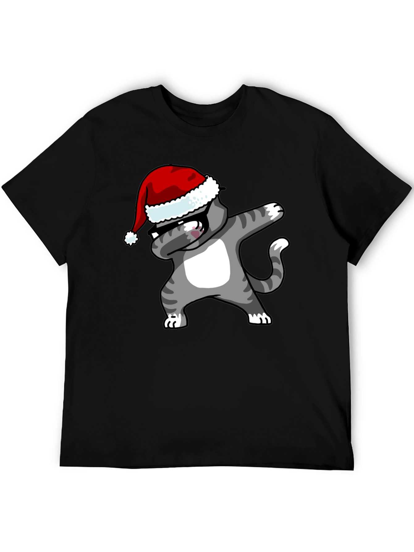 Dabbing Cat Christmas T-Shirt