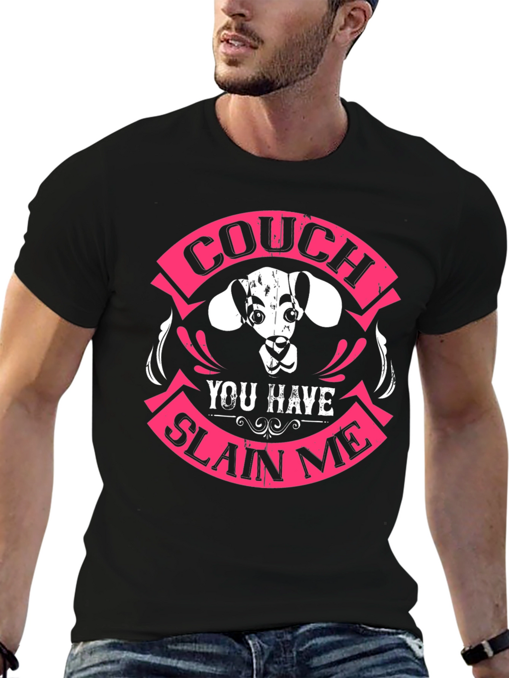 Couch You Have Slain Me Dog Graphic Tee