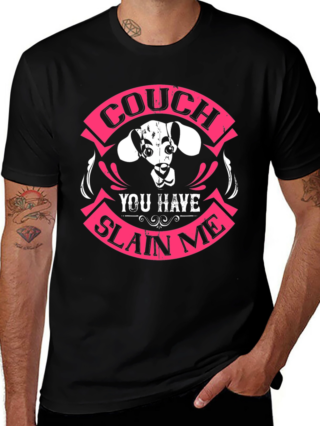 Couch You Have Slain Me Dog Graphic Tee