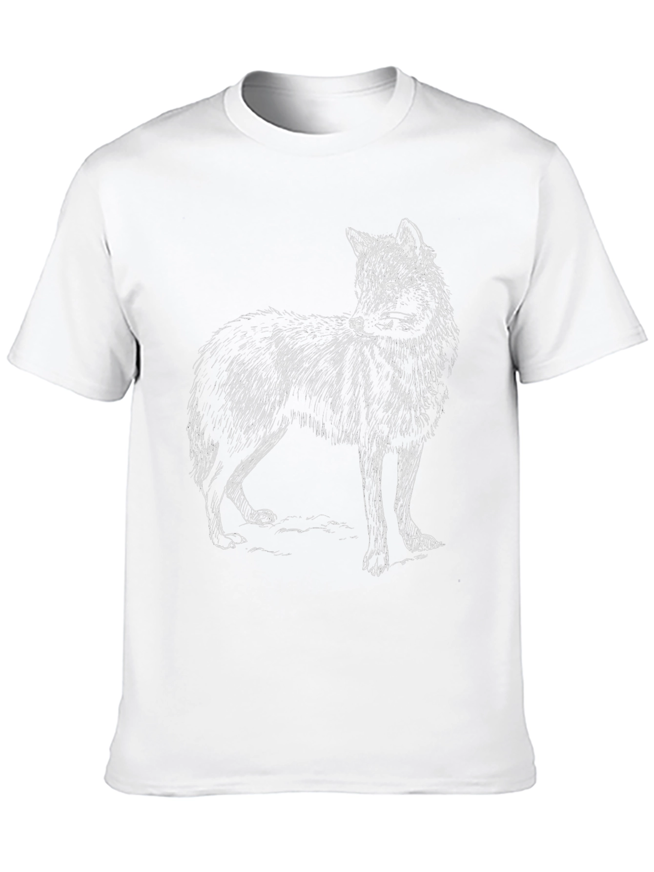 Black Wolf Graphic Tee - Mens Casual Cotton Shirt