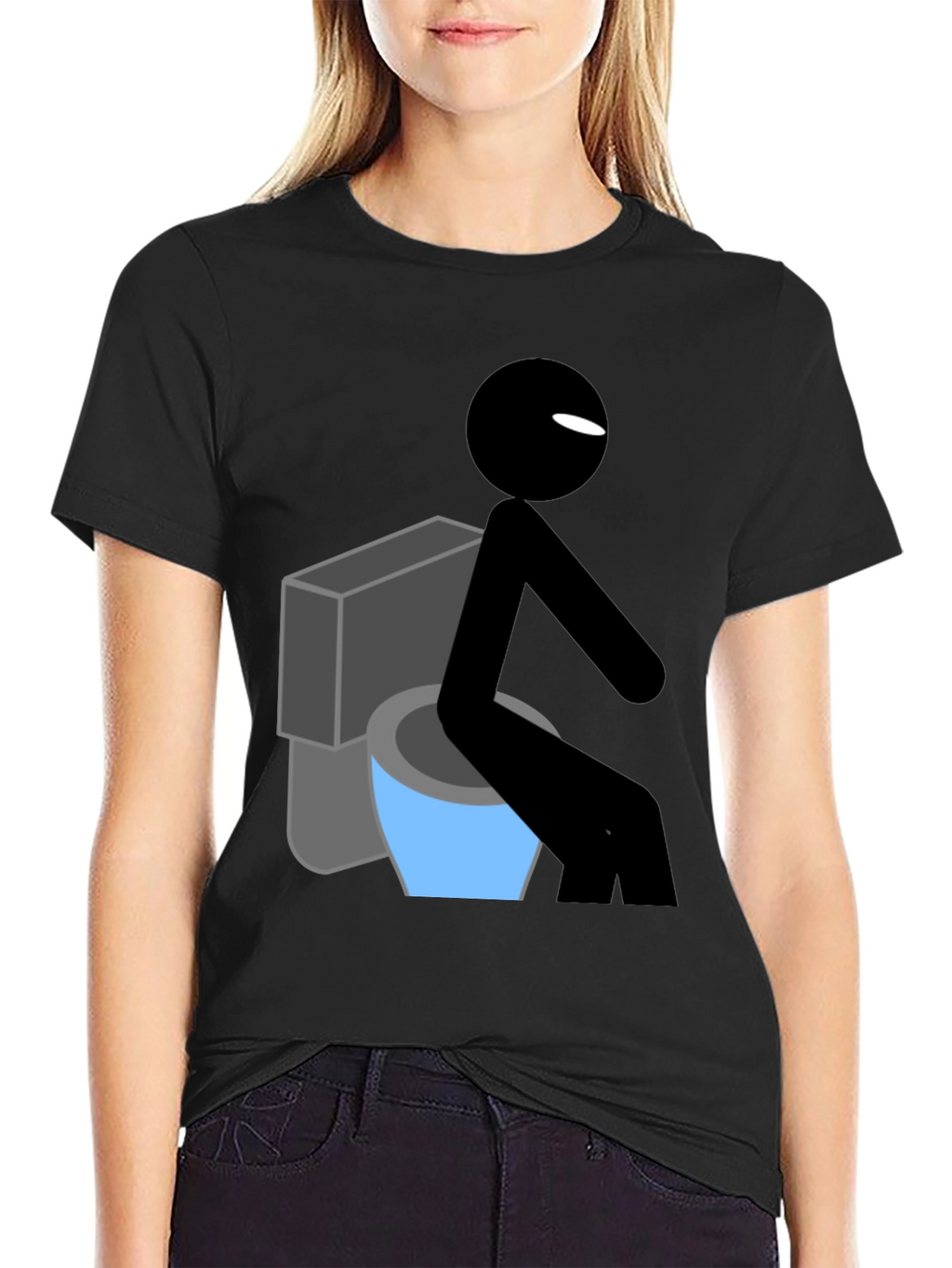 Funny Stick Figure Toilet Humor T-Shirt