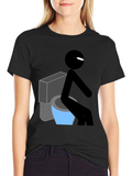 Funny Stick Figure Toilet Humor T-Shirt