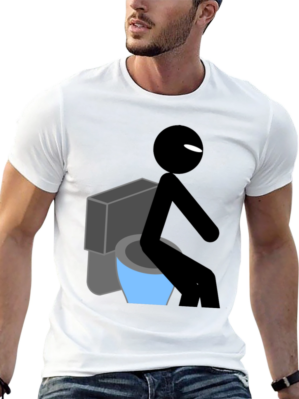 Funny Stick Figure Toilet Humor T-Shirt