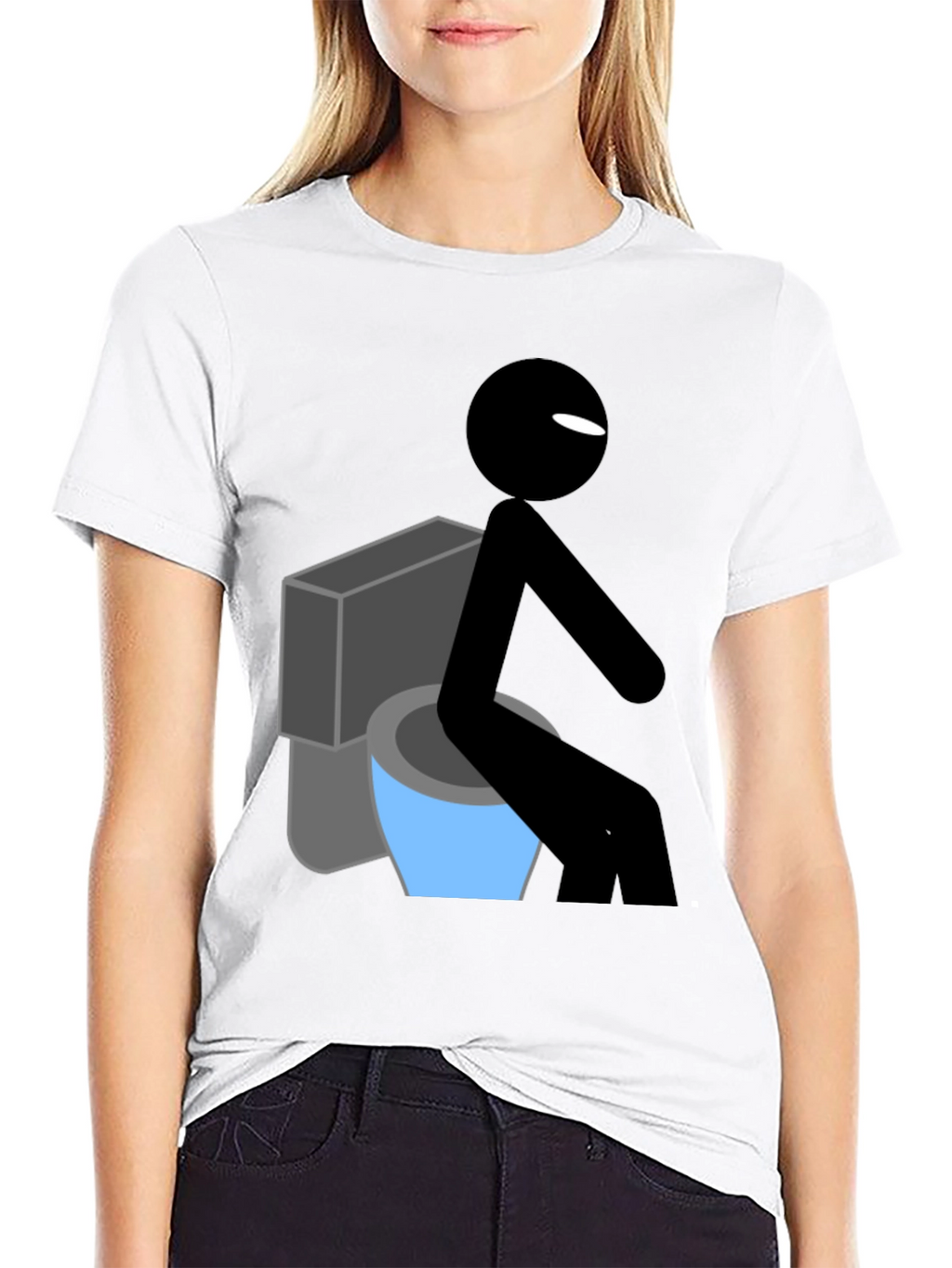 Funny Stick Figure Toilet Humor T-Shirt