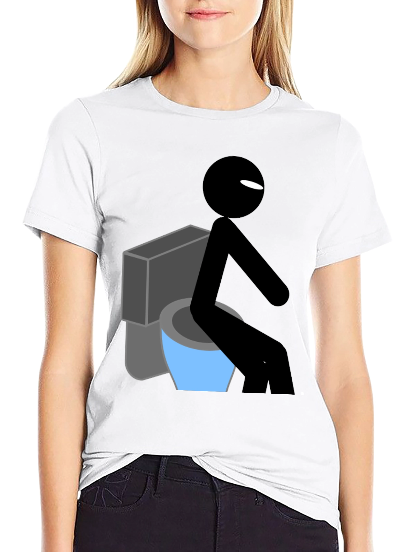 Funny Stick Figure Toilet Humor T-Shirt