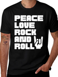Peace Love Rock and Roll Graphic T-Shirt