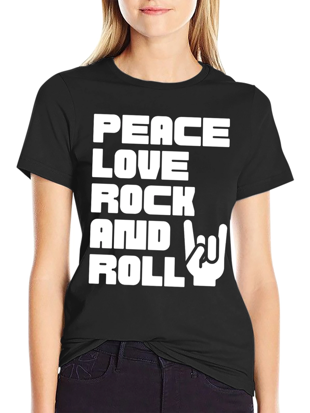 Peace Love Rock and Roll Graphic T-Shirt