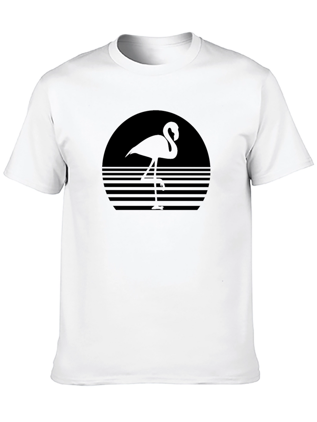 Retro Flamingo Graphic Tee - Black