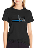German Shepherd Blue Line Flag Graphic T-Shirt