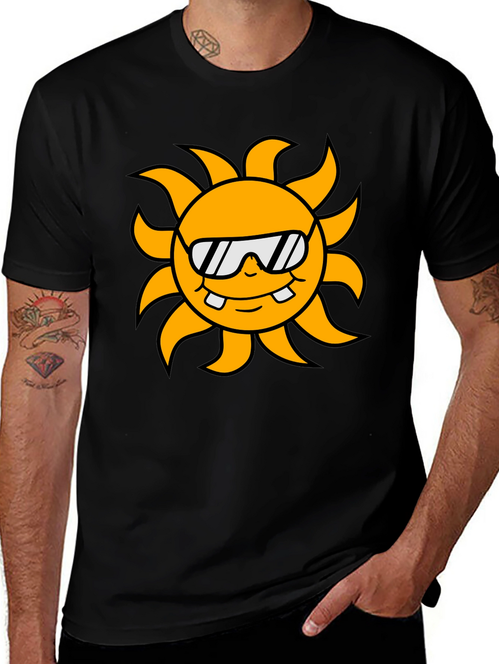 Cool Sun Graphic Black T-Shirt
