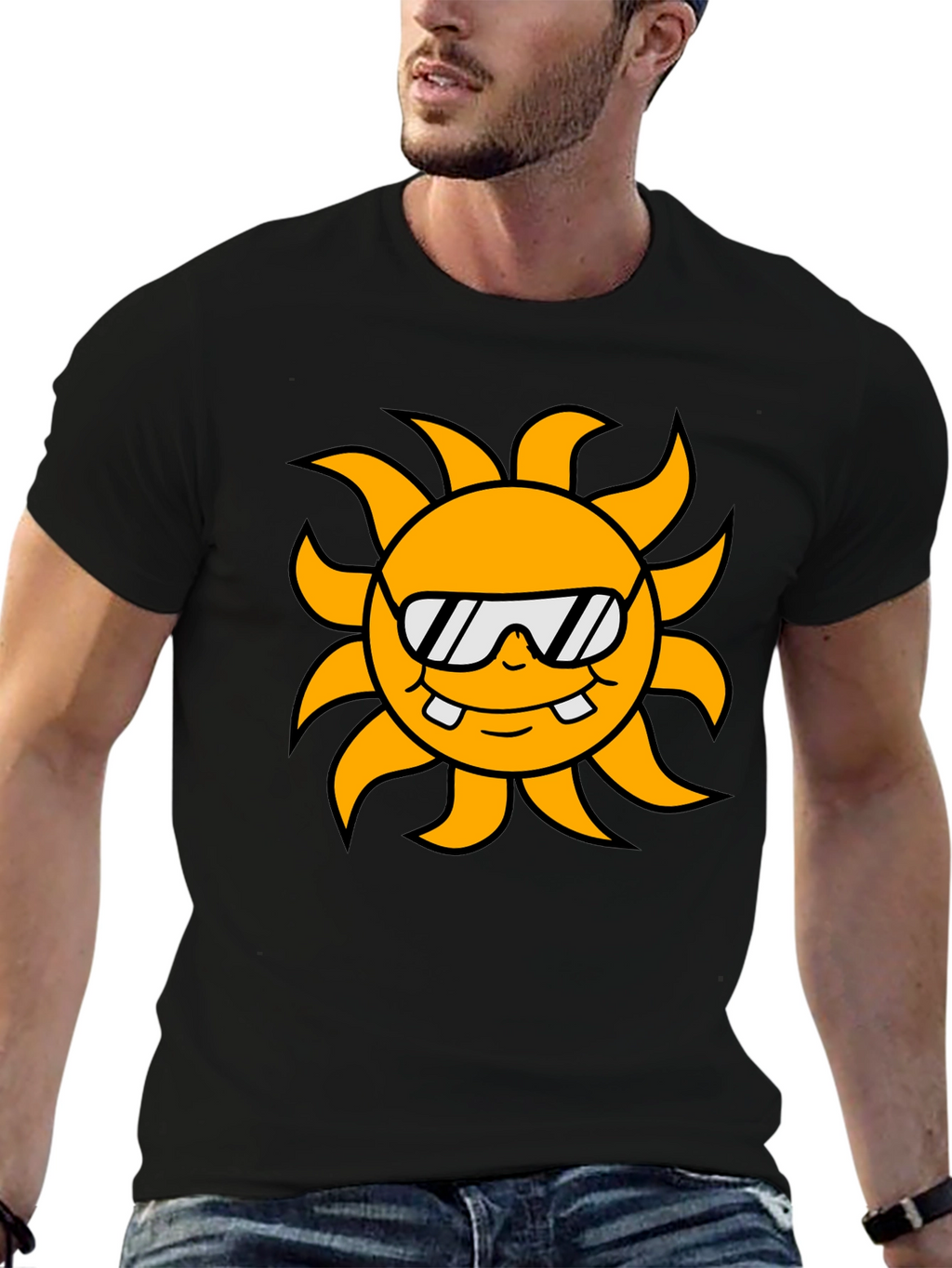 Cool Sun Graphic Black T-Shirt