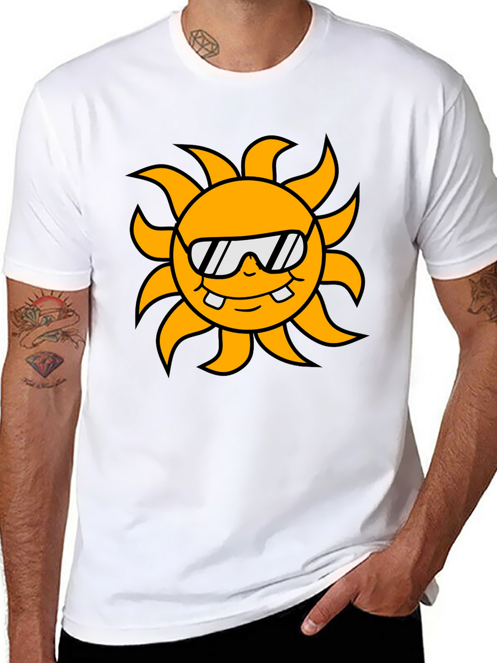 Cool Sun Graphic Black T-Shirt