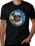 Pug Dog Graphic Black T-Shirt