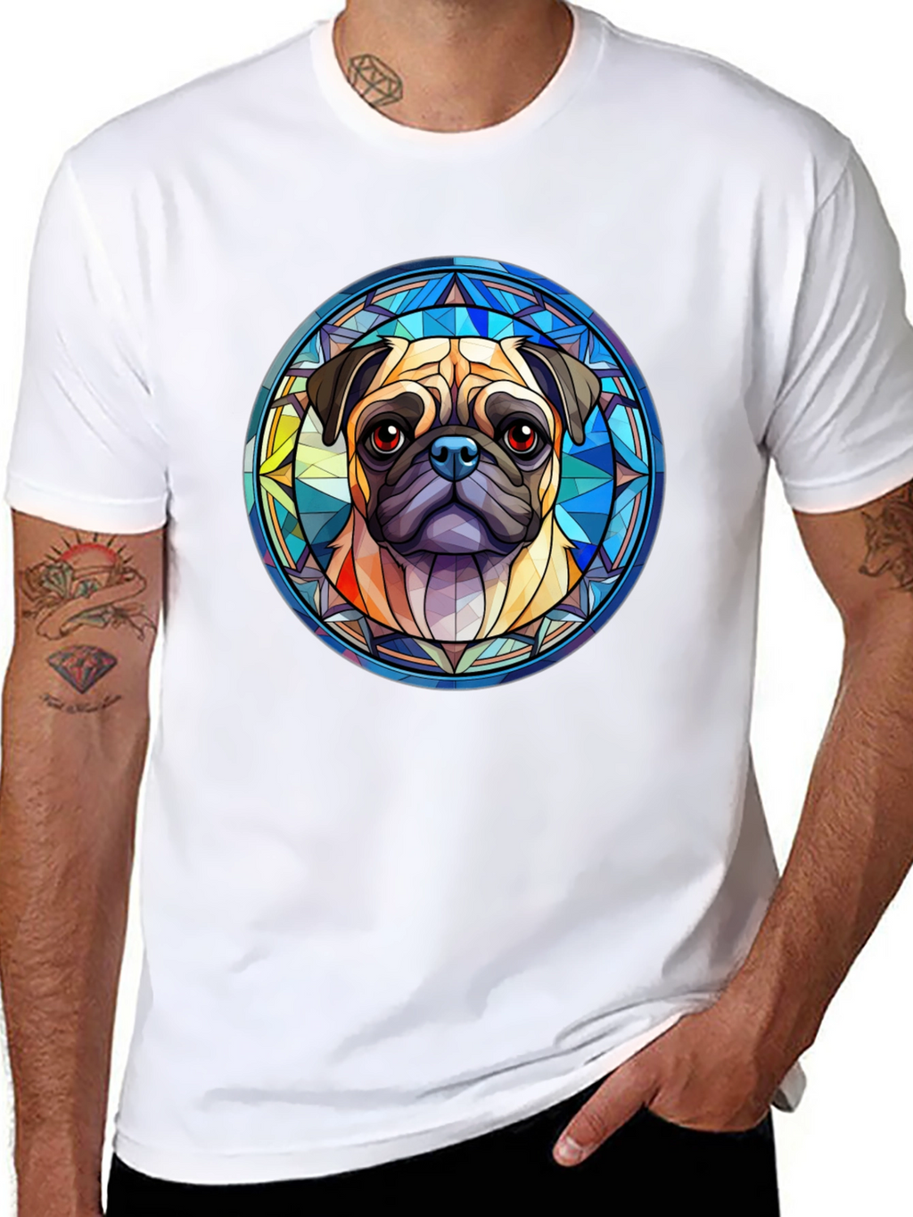 Pug Dog Graphic Black T-Shirt