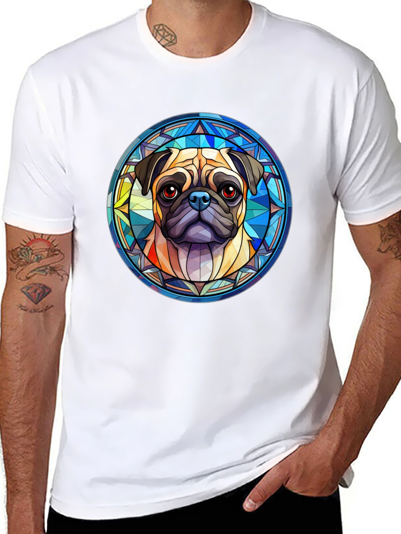 Pug Dog Graphic Black T-Shirt