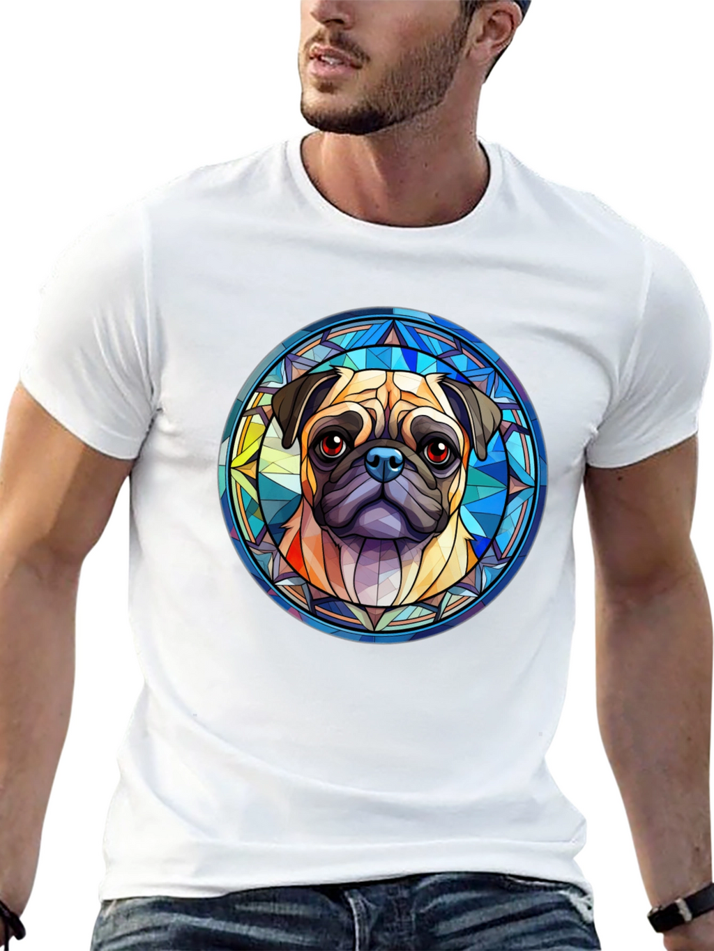 Pug Dog Graphic Black T-Shirt