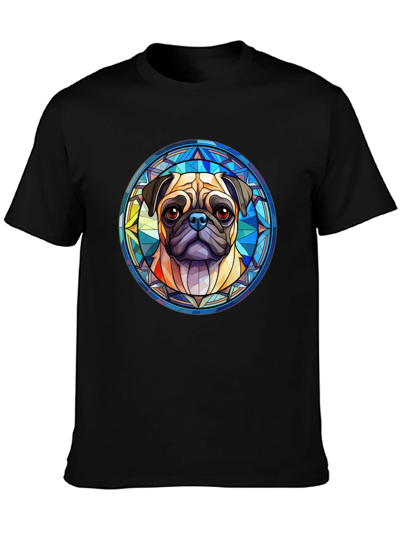 Pug Dog Graphic Black T-Shirt