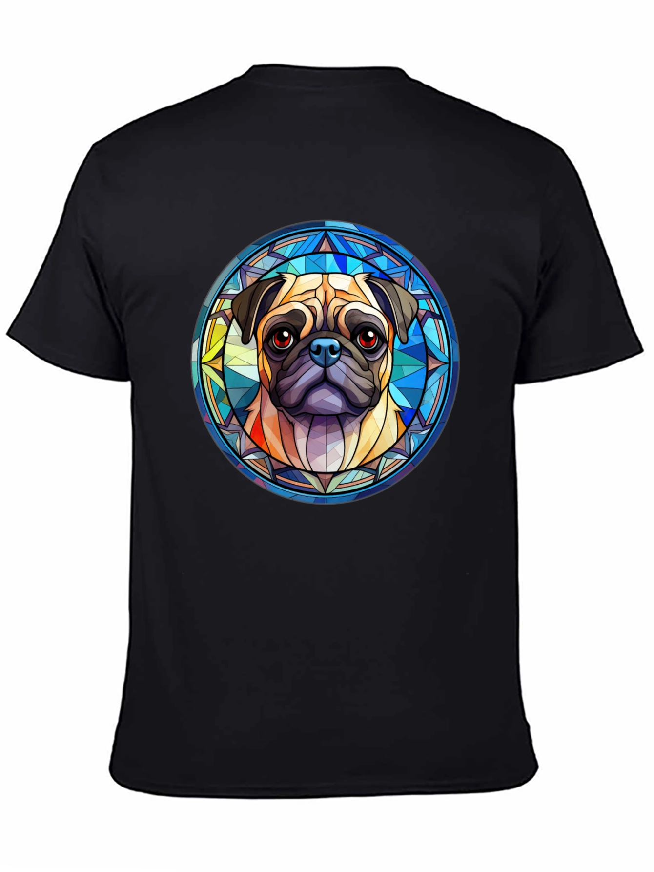 Pug Dog Graphic Black T-Shirt