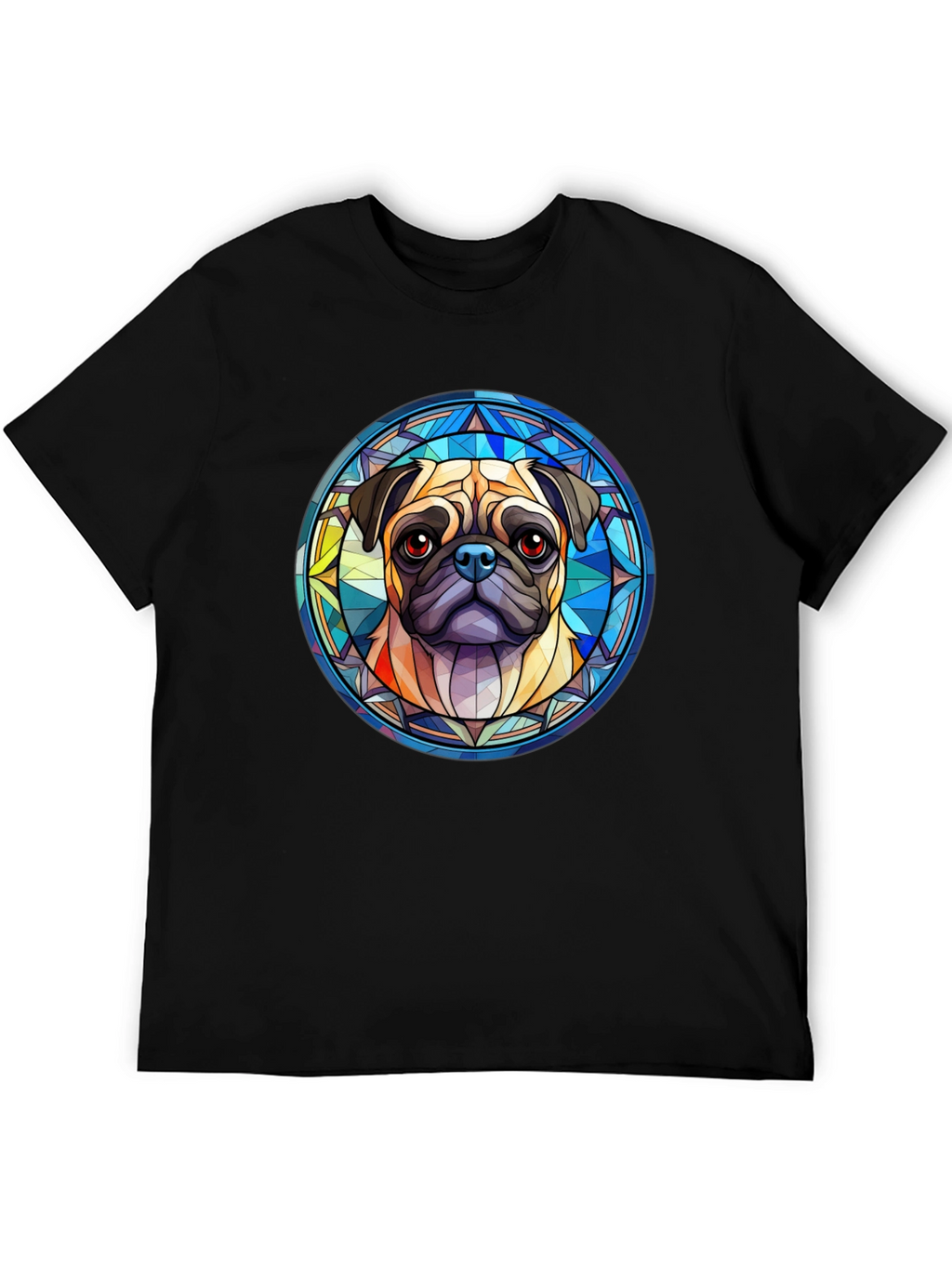Pug Dog Graphic Black T-Shirt