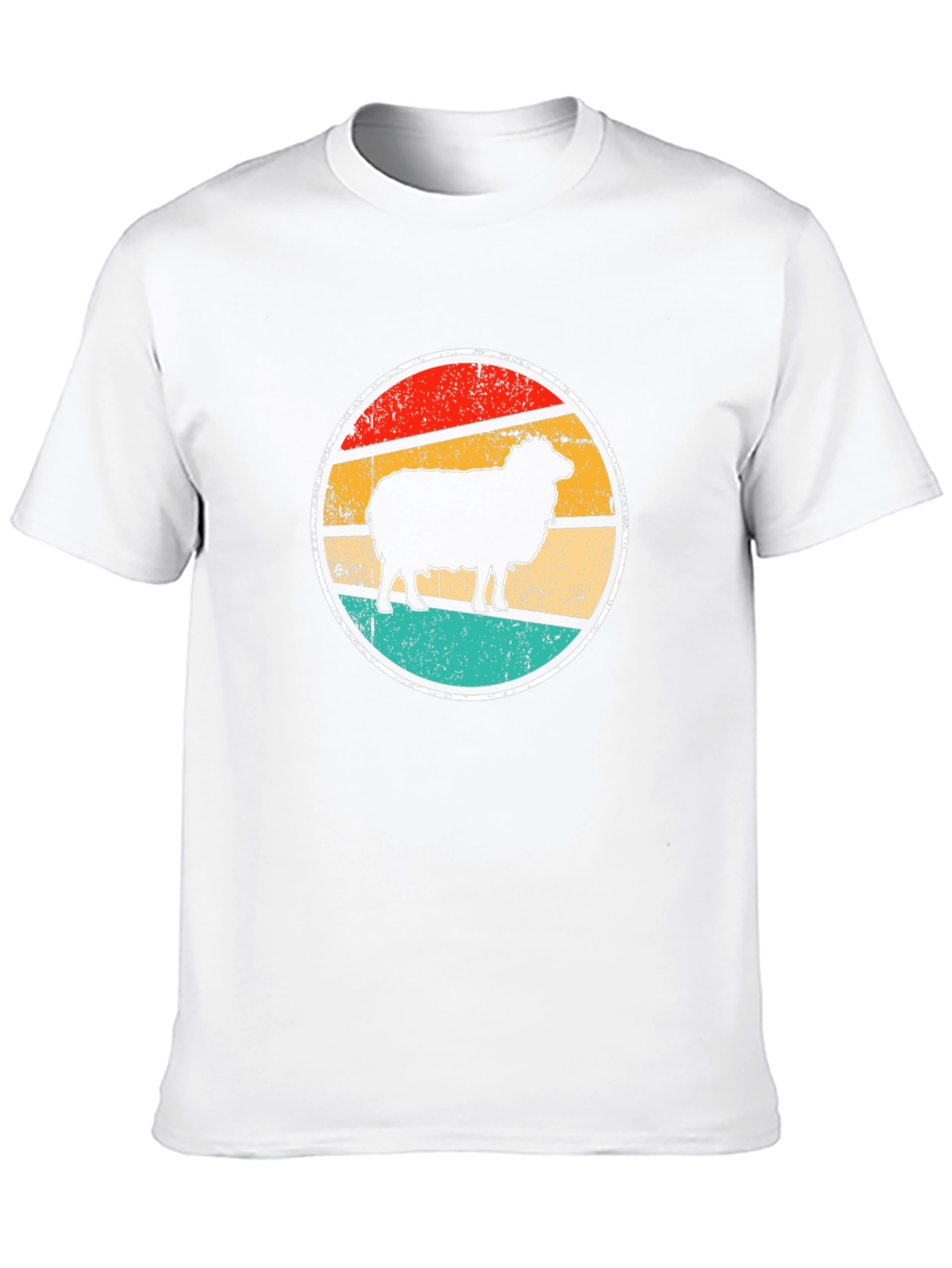 Retro Sheep Graphic T-Shirt - Black