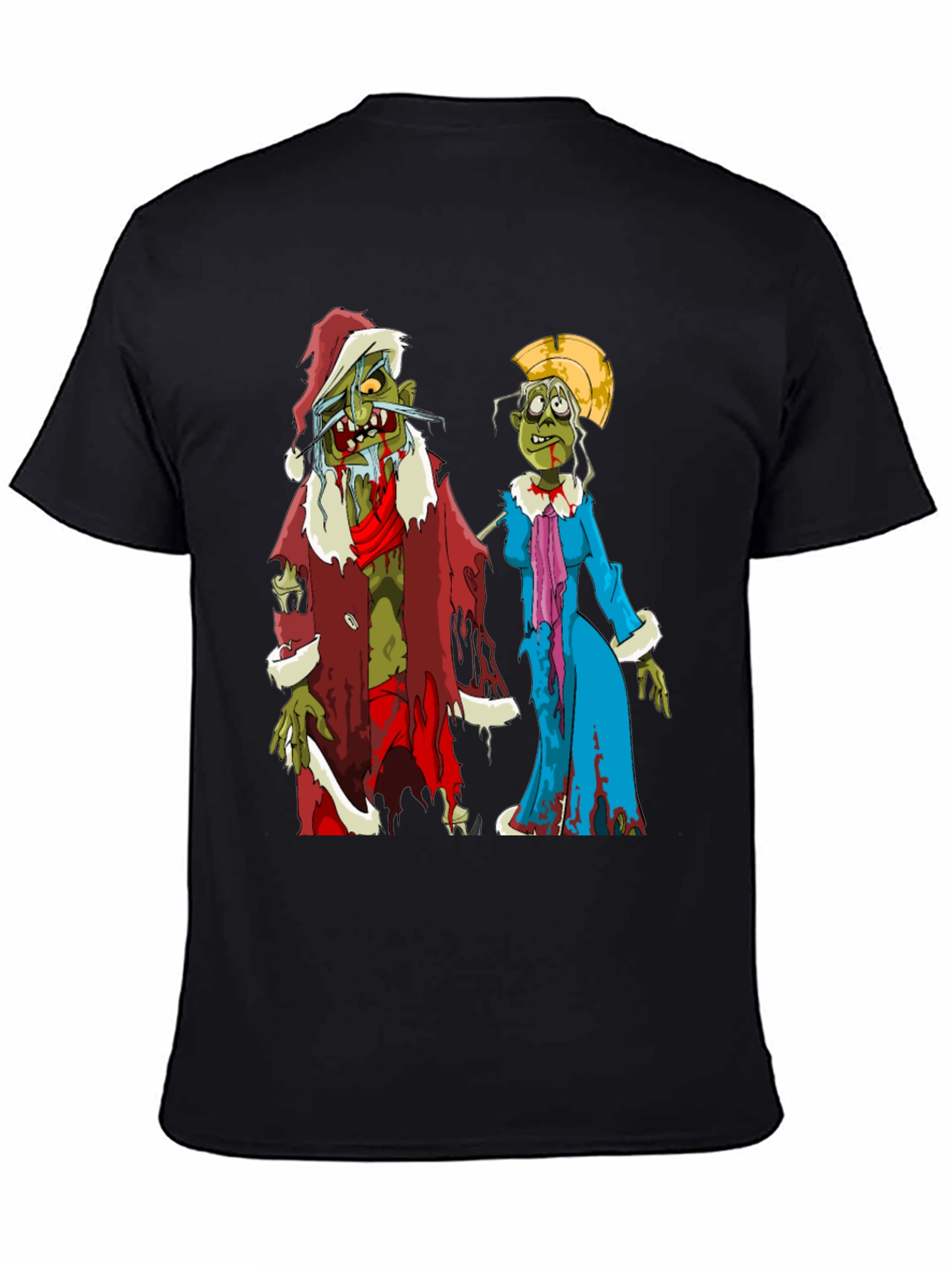 Zombie Christmas Couple T-Shirt - Holiday Horror Tee