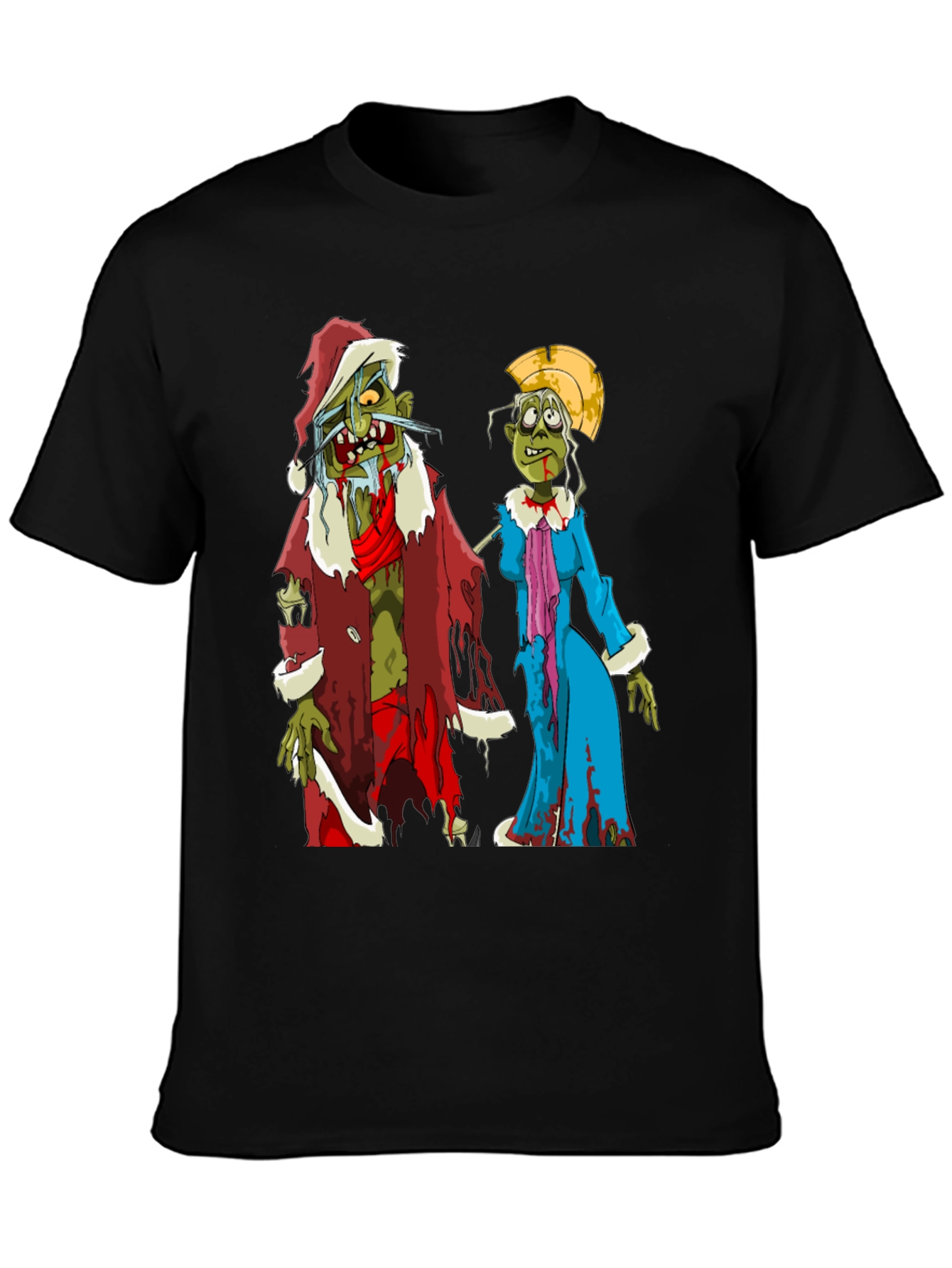 Zombie Christmas Couple T-Shirt - Holiday Horror Tee