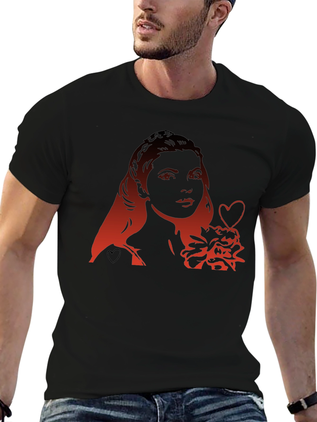 Woman Heart Graphic Tee - Modern Black T-Shirt