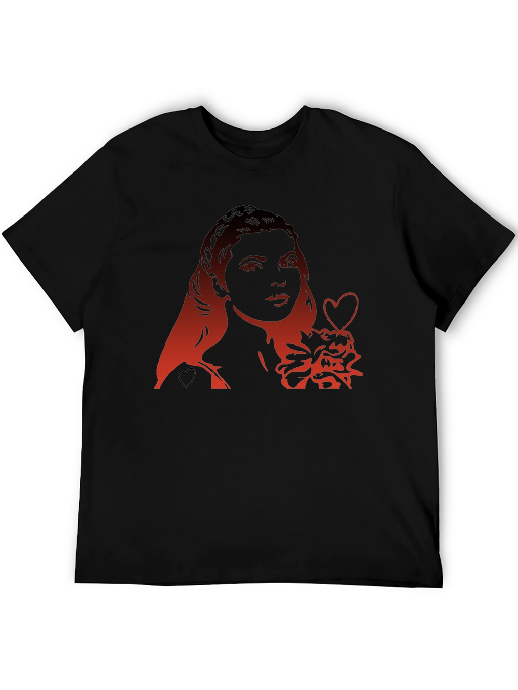 Woman Heart Graphic Tee - Modern Black T-Shirt