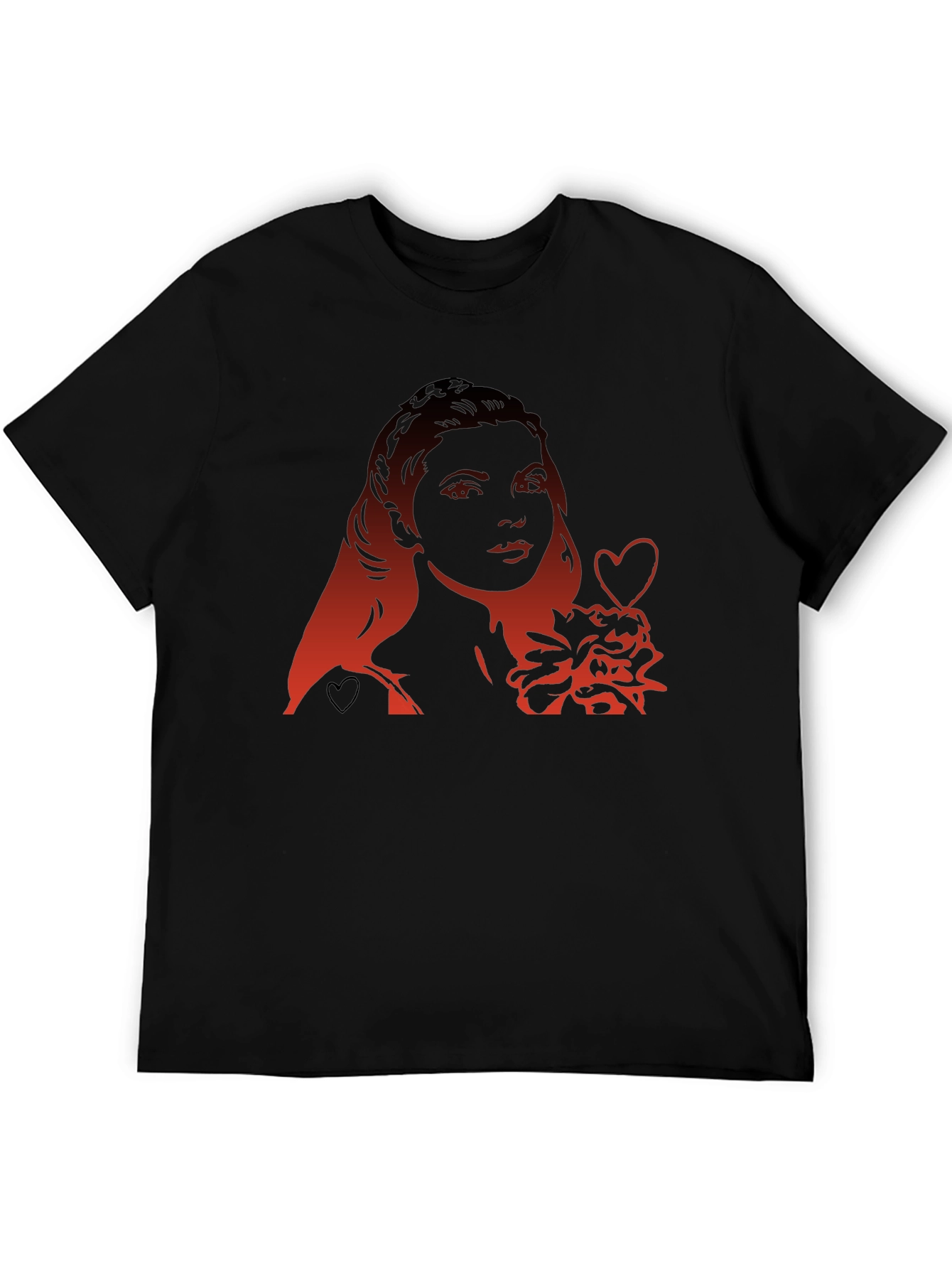 Woman Heart Graphic Tee - Modern Black T-Shirt