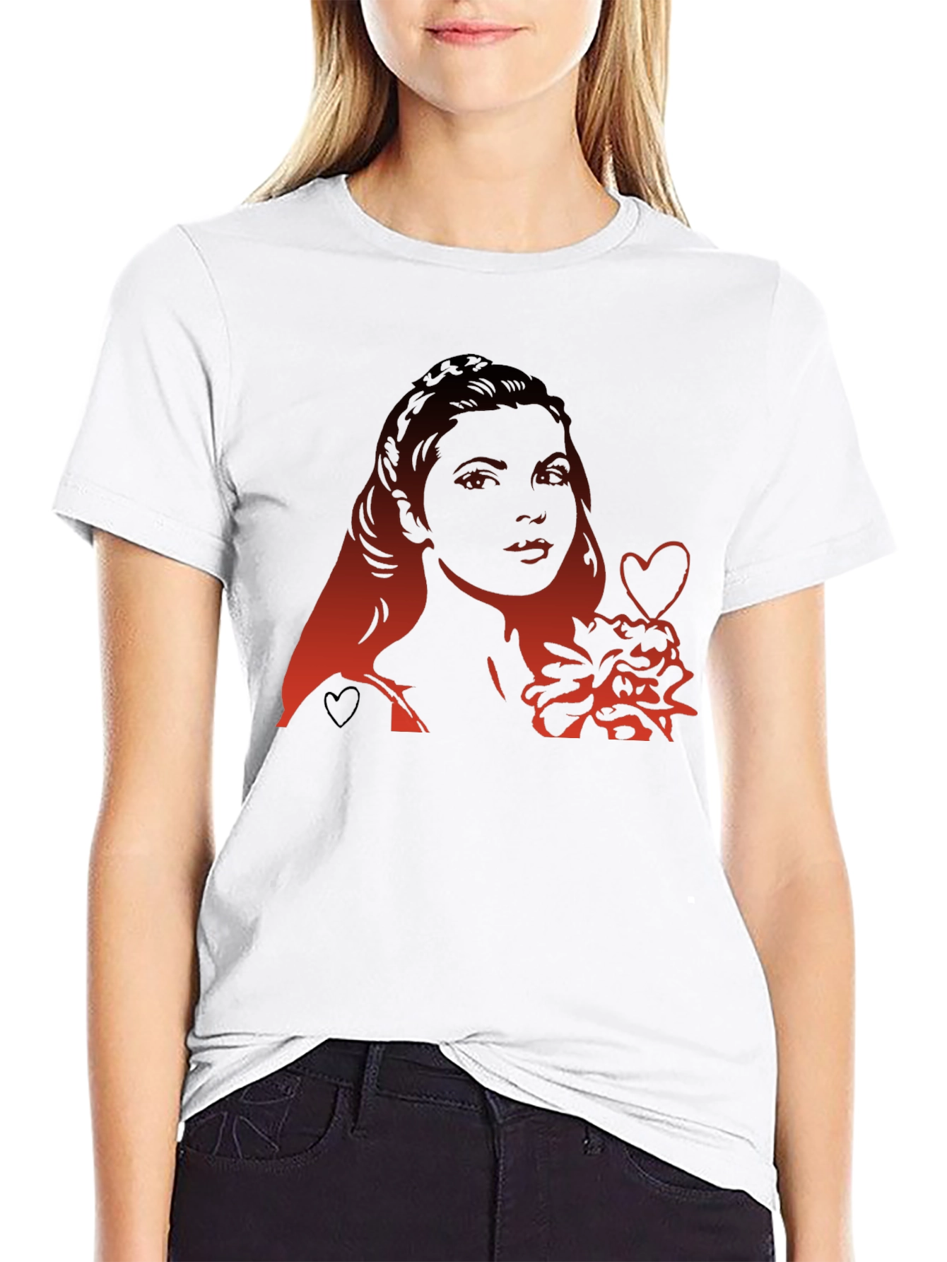 Woman Heart Graphic Tee - Modern Black T-Shirt