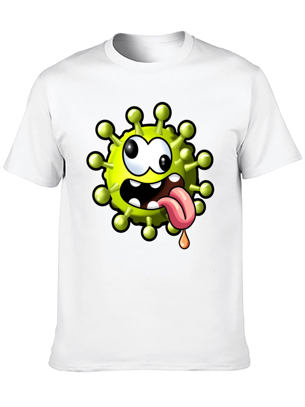 Cartoon Virus Graphic Tee - Funny Novelty T-Shirt