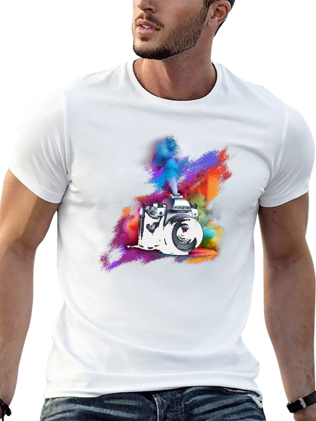 Retro Camera Graphic T-Shirt - Artsy Design