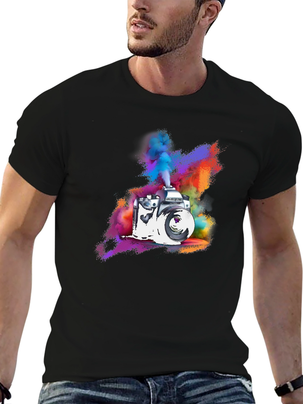 Retro Camera Graphic T-Shirt - Artsy Design