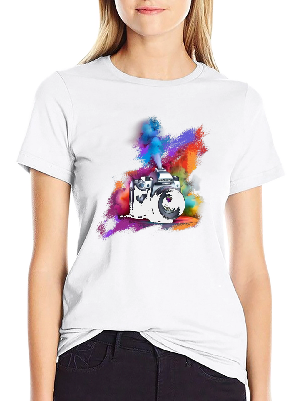 Retro Camera Graphic T-Shirt - Artsy Design
