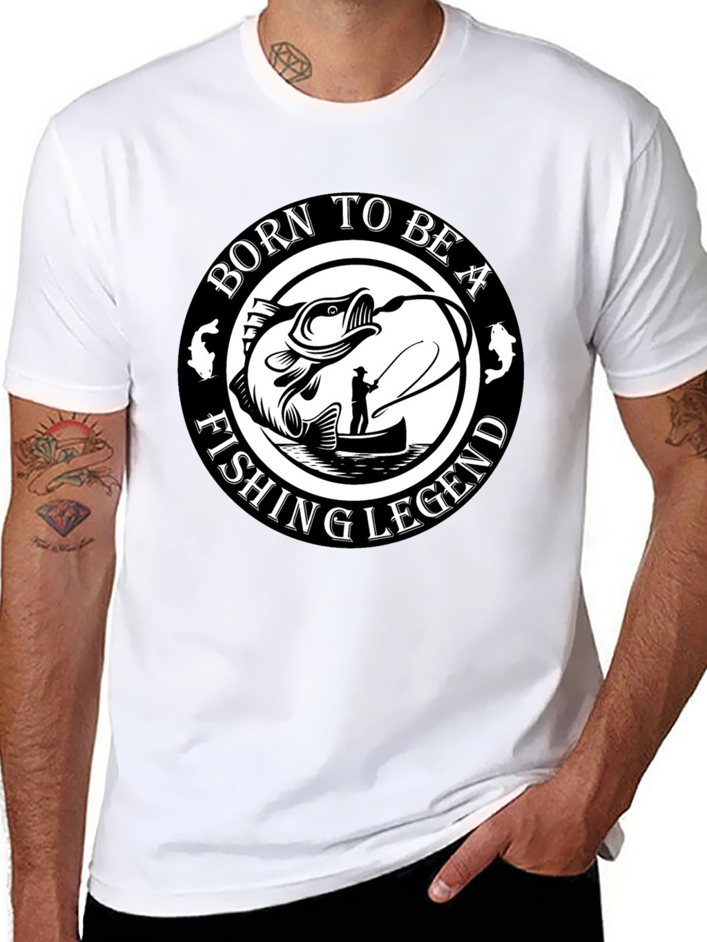 Born To Be A Fishing Legend Black T-Shirt