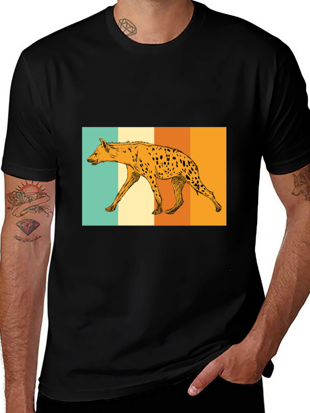 Hyena Retro Graphic Tee - Black