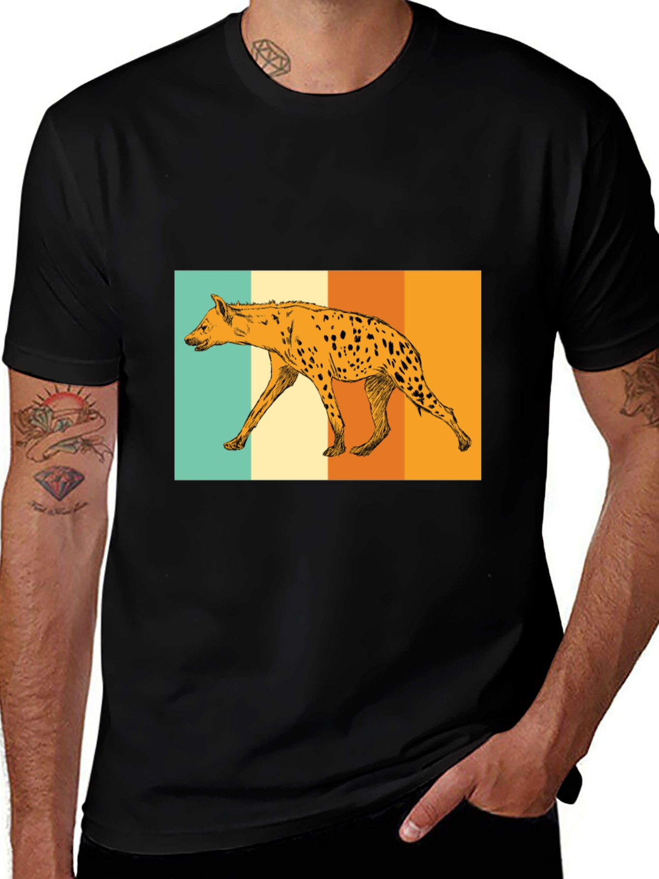 Hyena Retro Graphic Tee - Black