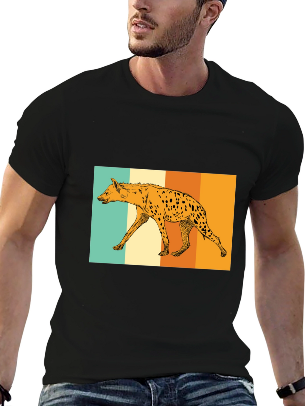 Hyena Retro Graphic Tee - Black
