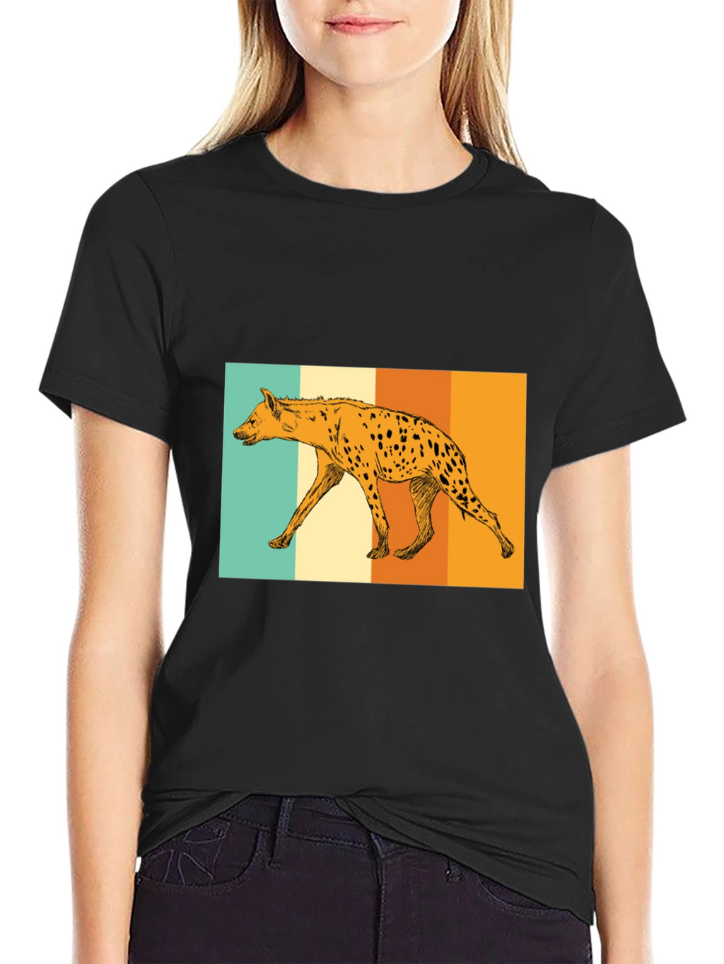 Hyena Retro Graphic Tee - Black