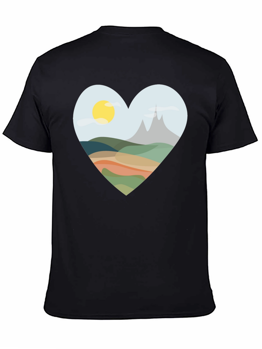 Heart Landscape Graphic Tee - Black