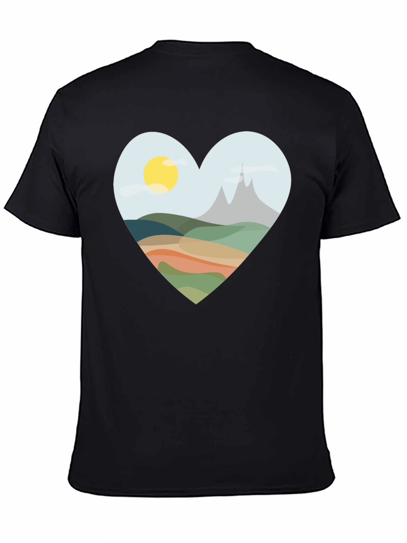 Heart Landscape Graphic Tee - Black