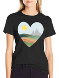 Heart Landscape Graphic Tee - Black