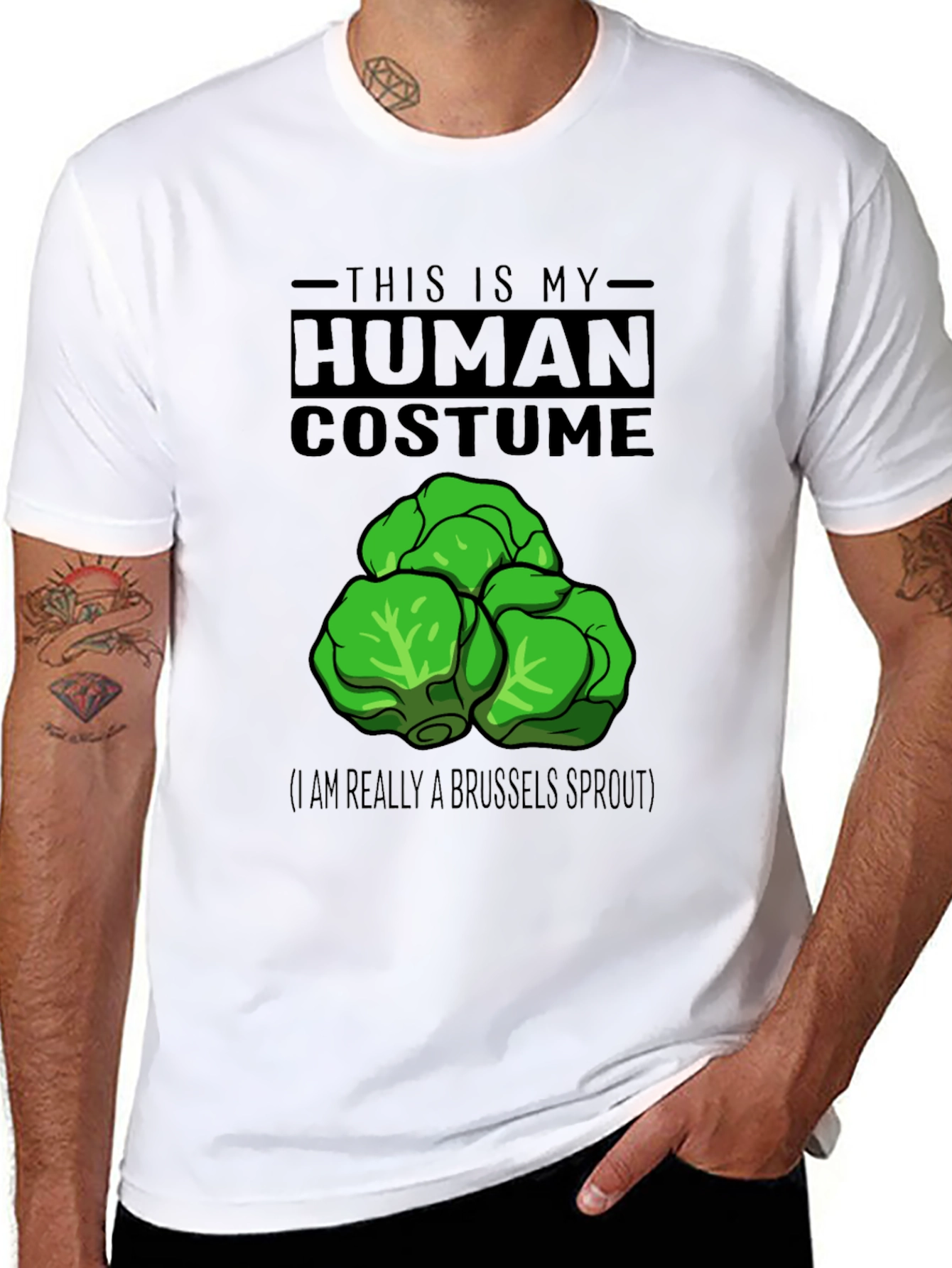 Human Costume Brussels Sprout Graphic T-Shirt