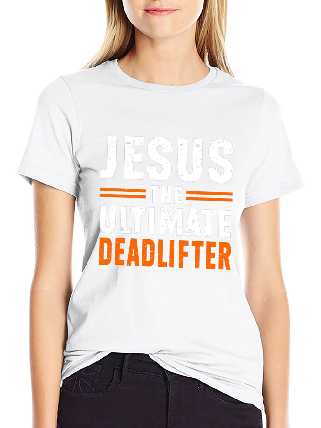 Jesus The Ultimate Deadlifter Black Graphic T-Shirt